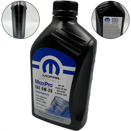 Óleo Motor 0w20 Sintético Api Sp 1l Maxpro Mopar