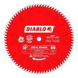 Disco Sierra Circular Diablo D1080x 10 PuLG 80 Dientes Ultra Color Rojo