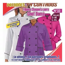 Patrones Ya Cortados Filipina Chaqueta Para Chef Dama 