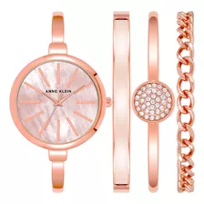 Elegante Conjunto De Brazaletes - Reloj Dorado Para Mujer