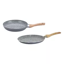 Set Sarten 20 Cm Y Panquequera 22 Cm Granito Hudson Color Gris