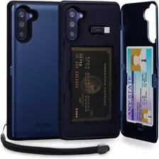 Funda Para Samsung Galaxy Note 10, Azul/tarjetero/rigida