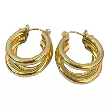 Triple Hoop Golden En Tendencia, Material Acero 