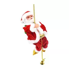 Papá Noel Sube Una Cuerda De Cuentas, Bonito Juguete De Deco
