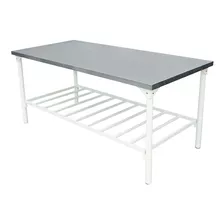 Mesa Tampo Aço Inox Industrial 1,90x70 Com Prateleira Innal