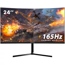 Monitor Curvo Para Juegos Crua De 24 Pulgadas, 144 Hz/165 Hz