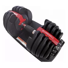 Halter Regulável Vermelho 24kg - Dumbell Drumbell Anilhas Cor Preto E Vermelho