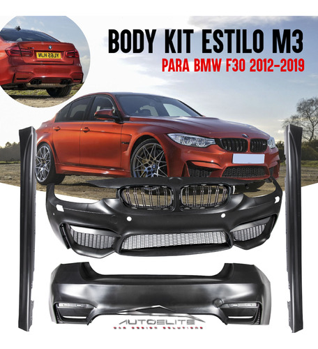Body Kit Bmw F30 Serie3 318i 320i Tipo M3 2012-2019 Parrilla Foto 2