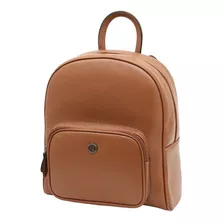 Mochila Mini Feminina Mariart Couro 6601 Cor Camel Tamanho Único