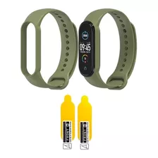 Pulseira P/ Miband 5 E Smartband M5 Silicone + Pelicula