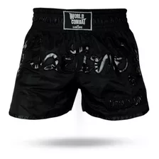 Short Muay Thai World Combat Thailand Style - Black In Black