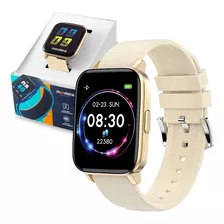 Relógio Smartwatch 16001 Full Touch Silicone Bege Bluetooth