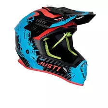 Capacete Motocross Just1 J38 Mask Azul Vermelho Competição