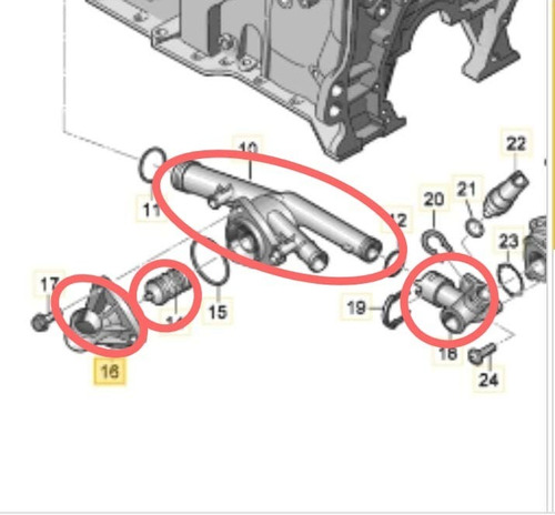 Base Termostato , Termostato, Tubo, Brida Vw Audi 03h12111 Foto 2