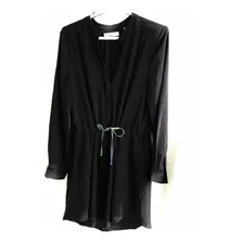 Vestido Corto Color Negro En Crepe Forrado-