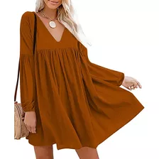 Vestido Casual De Manga Larga Para Mujer - Chvity