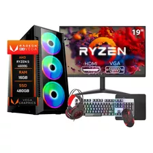 Pc Gamer Completo Amd Ryzen 5 4600g, 16gb Ddr4, Ssd 480gb