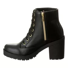 Bota Coturno Feminino Salto Médio 8 Cm Tratorado Macio