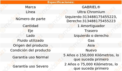 (1) Amortiguador Tra Ultra Chromium Der O Izq Tucson 15/16 Foto 2