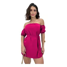 Macaquinho Feminino Cinto Gode Vestido Ciganinha Soltinho 