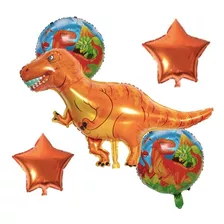 Set 5 Globos Metálicos Dinosaurio