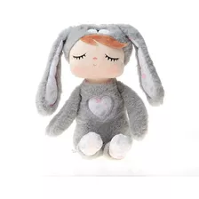 Boneca Metoo Angela Plush Juju Coelha Cinza 33cm