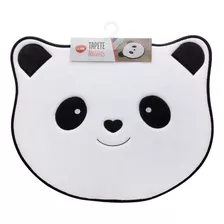 Tapete De Pelúcia Infantil Para Porta 64cm Urso Panda Cor Branco