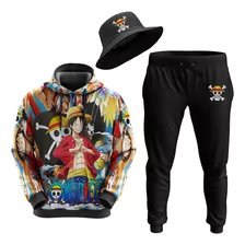 Conjunto De Moletom Sublimado+ Chapéu Anime Top Pirata Manga