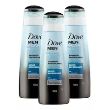 Kit 3 Shampoos Dove Men+care Alívio Refrescante 400ml