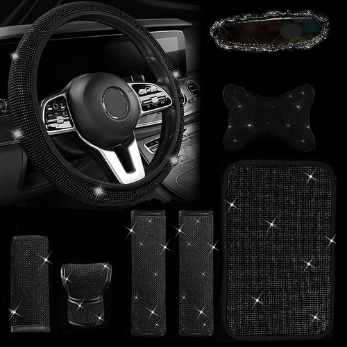 Funda De Volante De Coche Con Forma De Diamante Completo, Re Foto 5