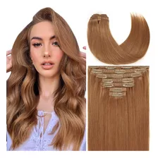 Caliee Extensiones De Cabello Humano Con Clip, Color Castao