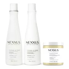 Nexxus Clean & Pure Hair Régimen Pack Champú, Acondiciona.