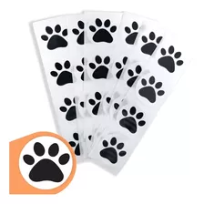 100 Etiquetas Adesivas Decorativas - Patinha Cat Dog 4cm - 