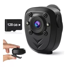 Mini Body Camera Video Recorder Built-in 128gb Memory Card W