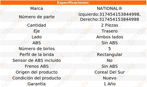 2- Mazas Traseras Sin Abs Deville 1985/1990 National Foto 4