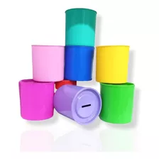 Alcancia De Plastico Colores Infantil Souvenirs X 15u