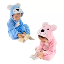 Macacão Pijama Infantil Plush Urso Tamanho 4 Ao 8 Hannysbaby
