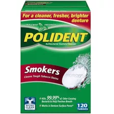 Polident Limpiador Fumadores Dentaduras Postizas 120 Ea, Paq