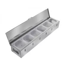 Condimentadora De Mesa Porta Condimentos 6 Cubas Refrigerada