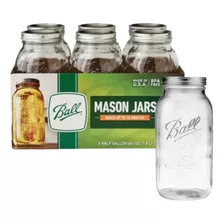 Frasco De Vidrio Mason Jar Ball Boca Ancha 64oz (caja Con 6)