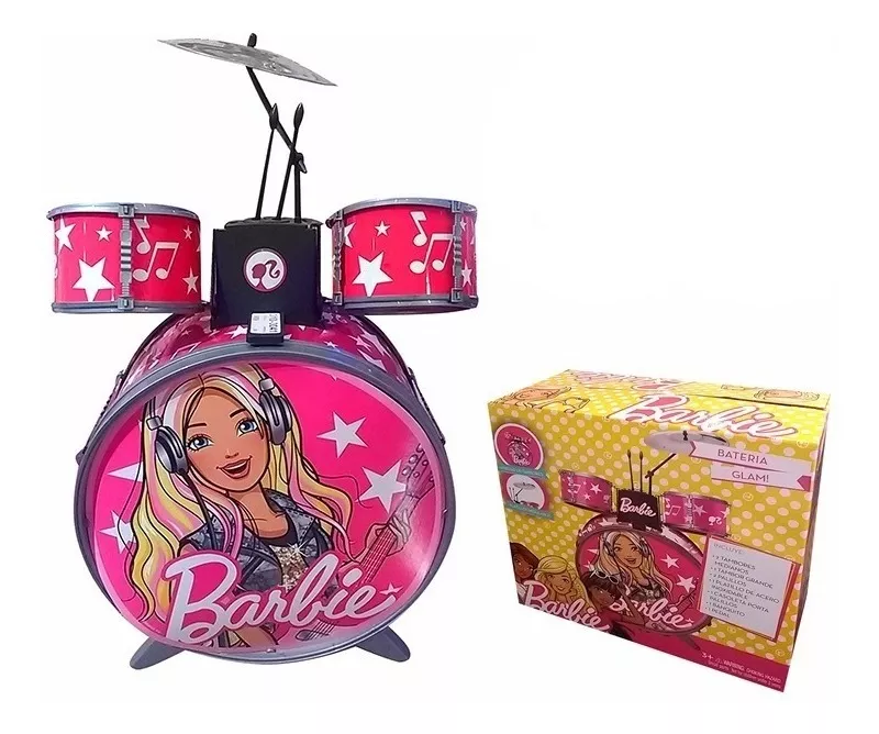 Bateria Musical Completa Barbie Glam P/ Niñas Original Lelab