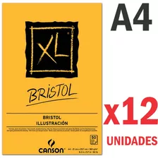 12 Block Canson Xl Bristol A4 Ilustracion 180g Grafito Tinta