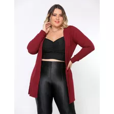 Cardigan Plus Size Kimono Feminino Casaquinho Inverno Gelado