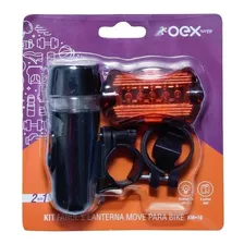 Kit Farol Dianteiro E Lanterna Para Bicicleta Oex Move Km10