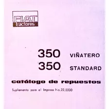 Manual De Repuestos Tractor Fiat 350 Std 350 Viñatero