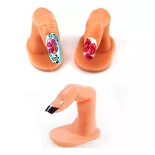 Dedos De Practica Manicuria Uñas Acrílicas Esculpidas Estampadas Pintura Aprendizaje Profesional