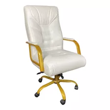Cadeira Presidente Premium Base Giratória Dourada Confort