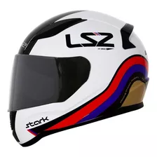 Capacete Ls2 Ff353 Rapid Stark Branco Vermelho Azul Dourado