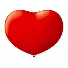 Balão / Bexiga São Roque - Coração Vermelho - 50 Unidades