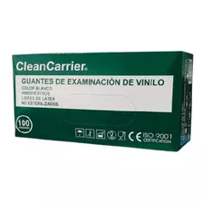 Guantes Descartables Cleancarrier Quirúrgicos O De Examinación Color Blanco Talle M De Vinilo X 100 Unidades